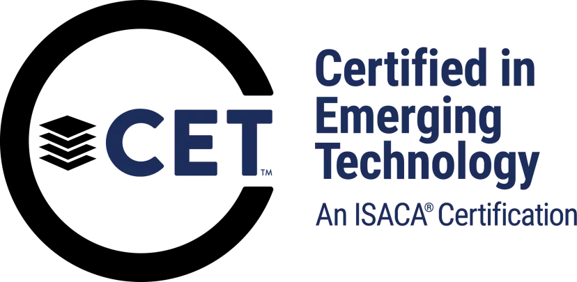 Logo certificación CET Certified in Emerging Technology ISACA Global Lynx